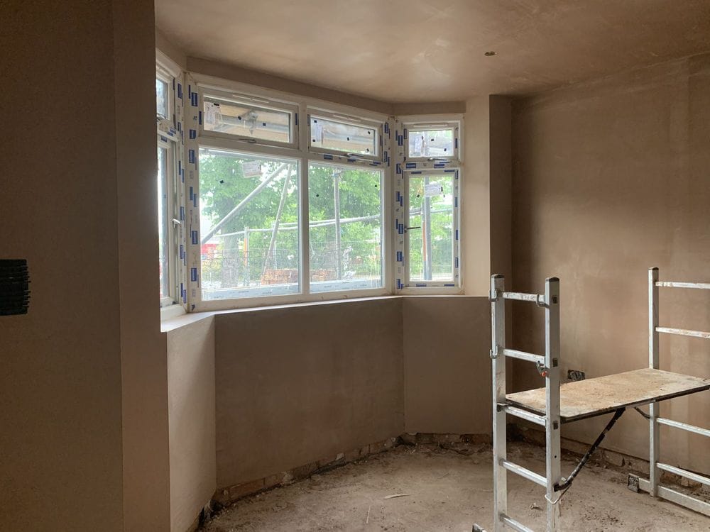 Plastered living room – professional domestic plastering Walsall Living room plastering Walsall – smooth walls and ceiling finish