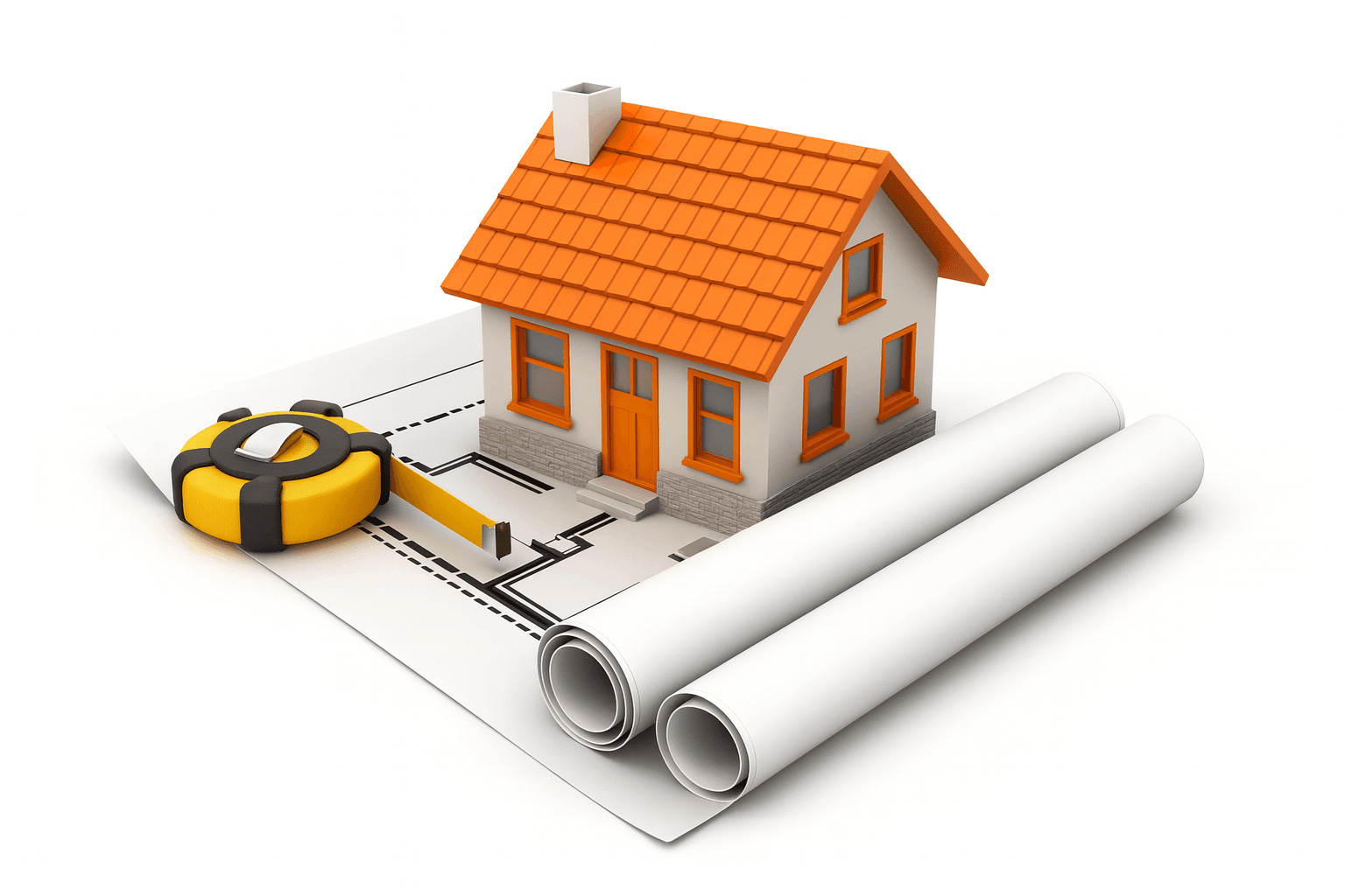 Victorian house model on architectural plans, representing the careful planning required for internal wall insulation in older solid-wall homes.