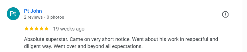 5-star customer review for plastering and internal wall insulation by aPlastering in Walsall.