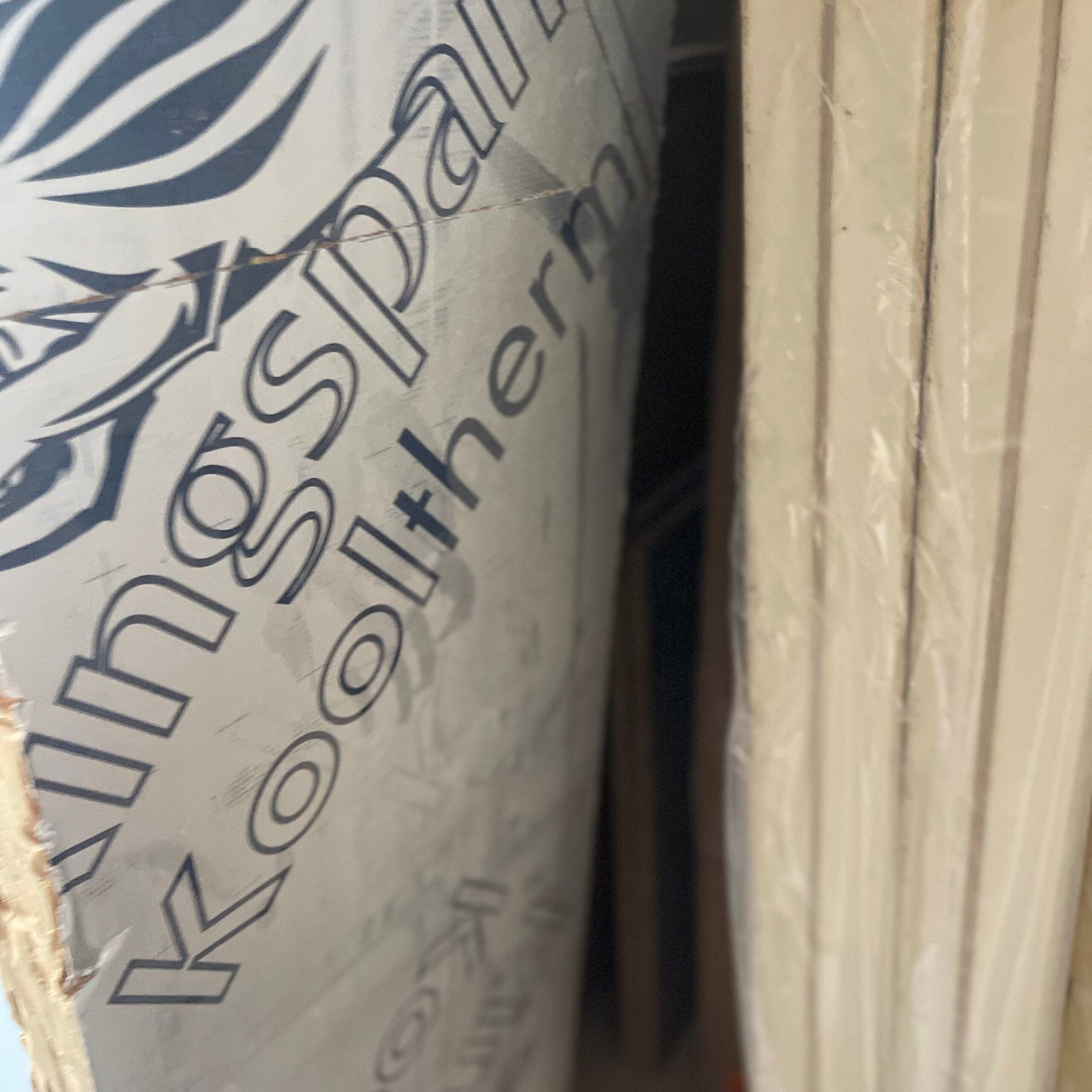 PIR insulation panel ready to be used for wall insulation in a Sutton Coldfield property.