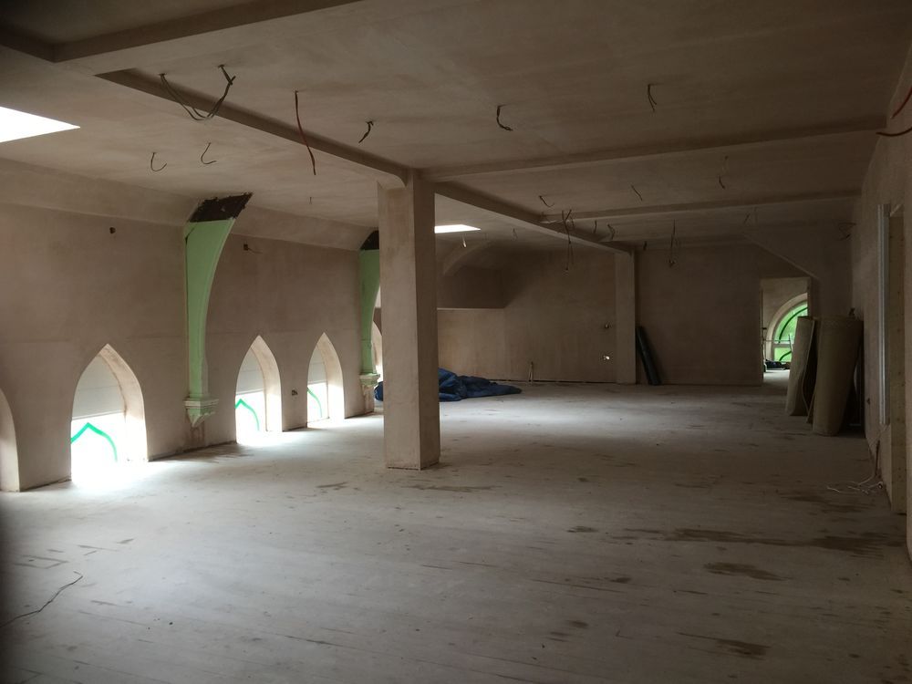 School classroom walls skimmed with plaster for a smooth finish